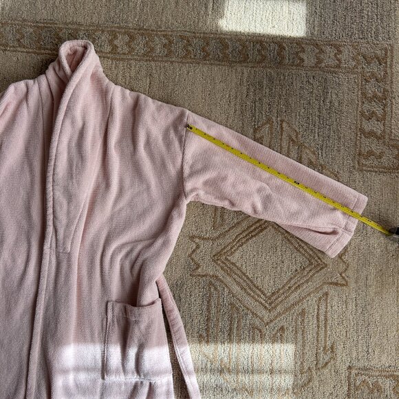 Haven Blush Pink Cotton Terrycloth Spa Robe – Belted Lounge Robe, Women's L - Picture 10 of 12